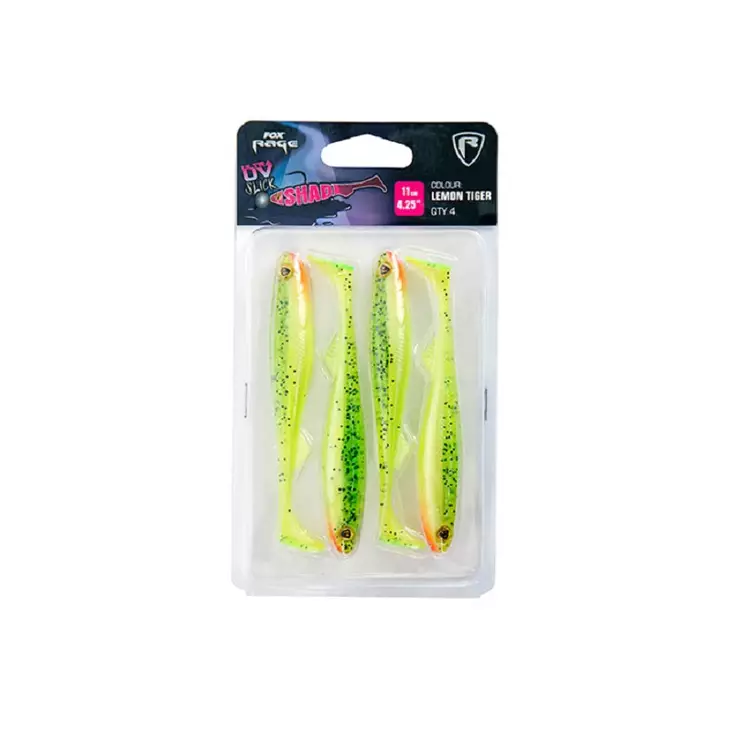 Fox Rage Slick Shad Ultra UV 7cm lemontiger - Jiggar - 5056212125760 - 1