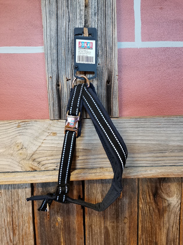 Jokke Track sele med reflex, svart metall lås - Hundhalsband och selar - 6417114504050 - 2