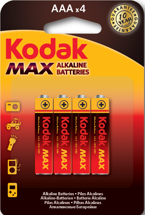 Kodak Max Alkalie batterier 4 x AAA - Batterier och laddare - 887930952810 - 1