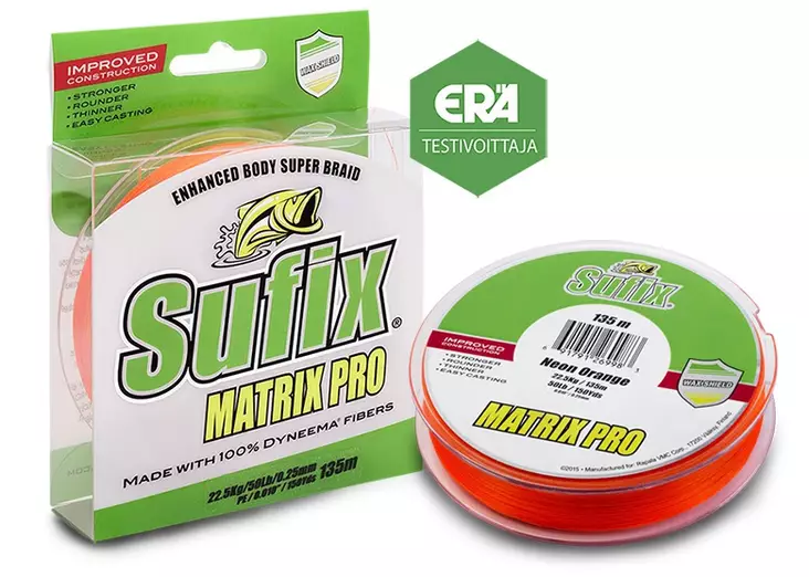 Sufix Matrix Pro Flätad-lina Neon Orange 135m - Spunna linor - 3950001244330 - 1