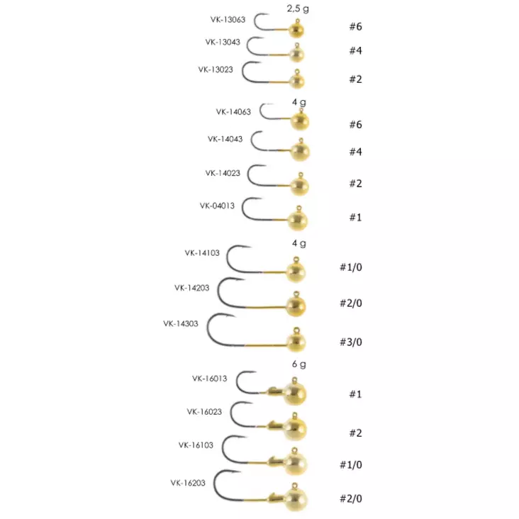 Veka Jigghuvud Guld 3st - Jiggar - 3950001271510 - 1