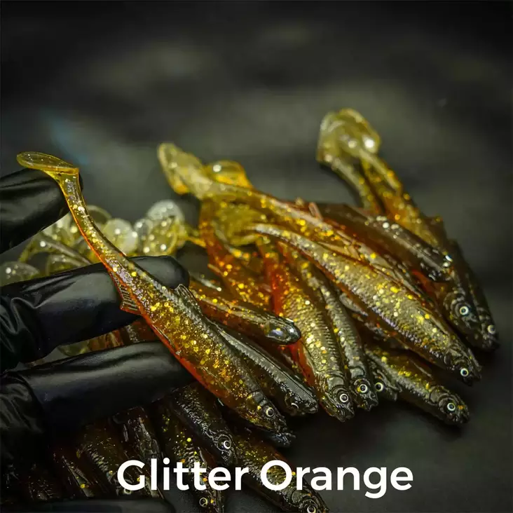 Evä Baits Bleak Paddle Tail 10cm 1st Glitter Orange - Jiggar - 06429811636590 - 2