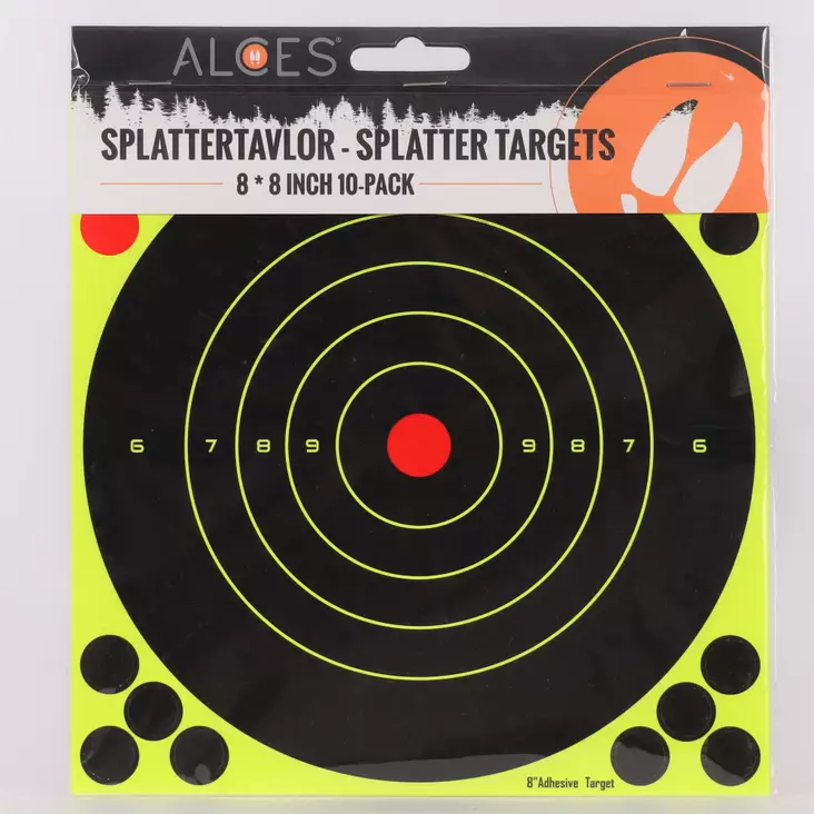Alces Splattertavla självfästande 8" x 8" 10st - Skjutstöd och tavlor - 7340143710071 - 1