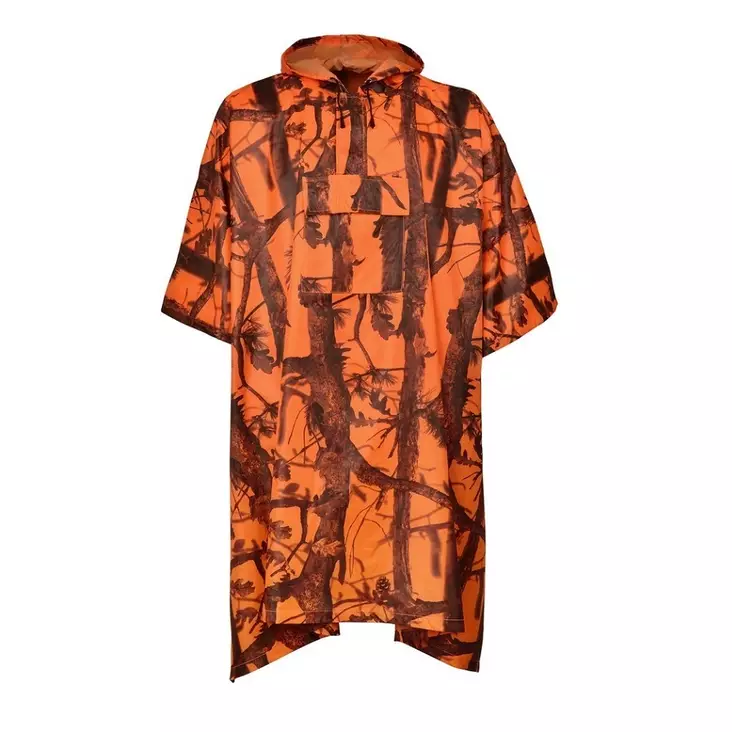 Percussin Regn Poncho orange camo one size - Regnkläder - 3660529077401 - 2