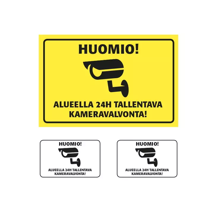 Kameraövervakningsskylt + klistermärken 2st - Viltkameror - 6438347000621 - 1