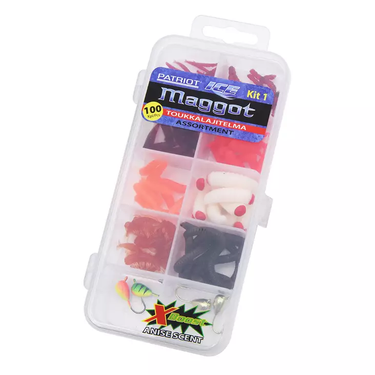 Patriot Ice Maggot larvsortiment 100 st - Pirkar och mormyskor - 6417512540971 - 1