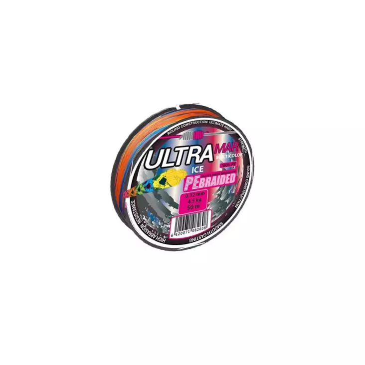 Ultra Mar PE Braided Multicolor 0,12mm 50m -Flätlina - Spunna linor - 6420071089522 - 1
