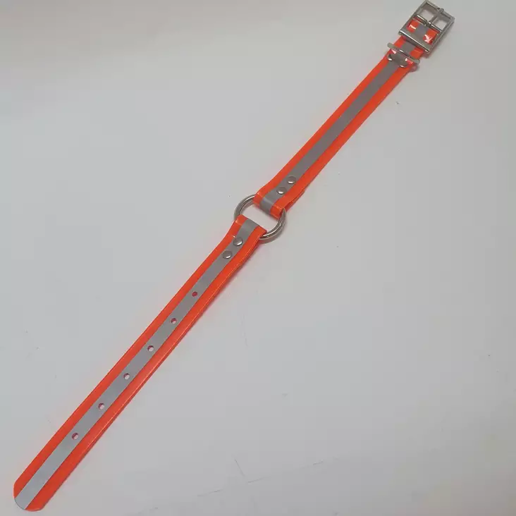 Barq reflekterande hundhalsband med o-ring 25x2,5x500mm, orange - Hundhalsband och selar - 7340143704643 - 1