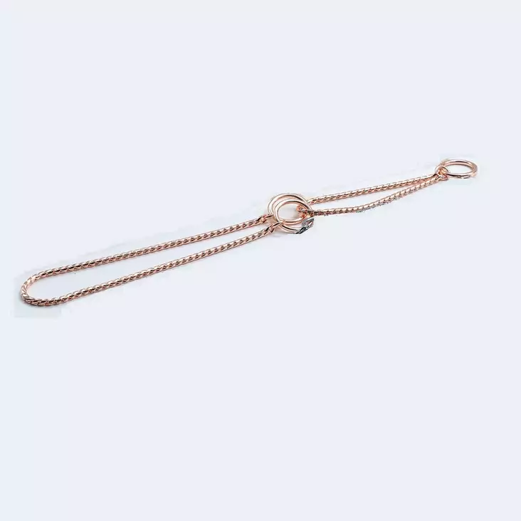 Jokke Snake roséguld halvstryp halsband 3mm för utställningar - Hundhalsband och selar - 3950001288563 - 1