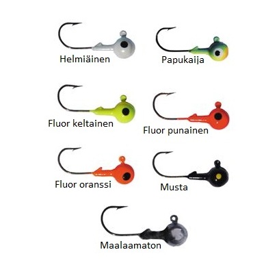 Round Head Jigghuvud 2g, 5st i påsen - Jiggar - 3950001240783 - 1