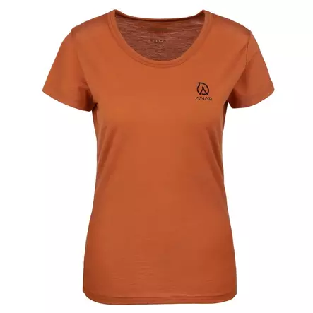 Anar Galda, orange t-shirt i merinoull - Skjortor och tröjor - 3950001288044 - 1