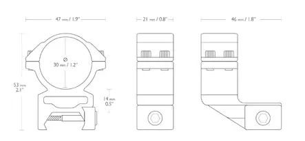 Hawke Kikarfäste 30mm High Weaver Extension - Kikarfästen och ringar - 5054492221264 - 2