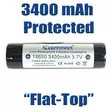 3400 mAh Keeppower 18650 3,7 V Li-Ion Flat-Top - Batterier och laddare - 3950001268275 - 1