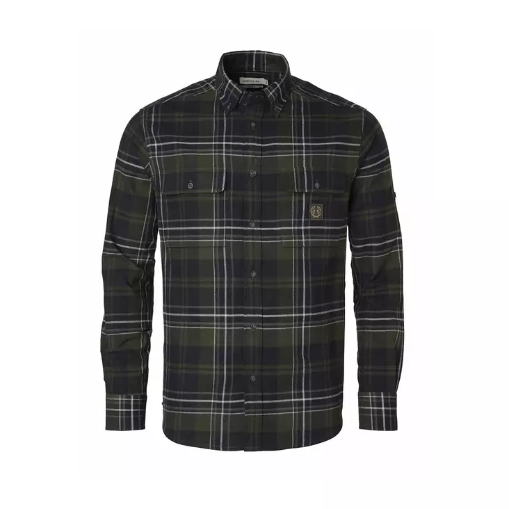 Chevalier Heron Flannel october green checked herrskjorta med krage. - Skjortor och tröjor - 3950001289225 - 1