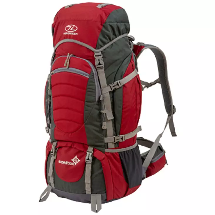 Highlander Expedition, röd ryggsäck 65L - Vandrings ryggsäckar - 5034358760045 - 1