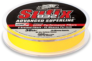 Sufix 832 Superline Gul 120m, flätad-lina - Spunna linor - 024777677975 - 1