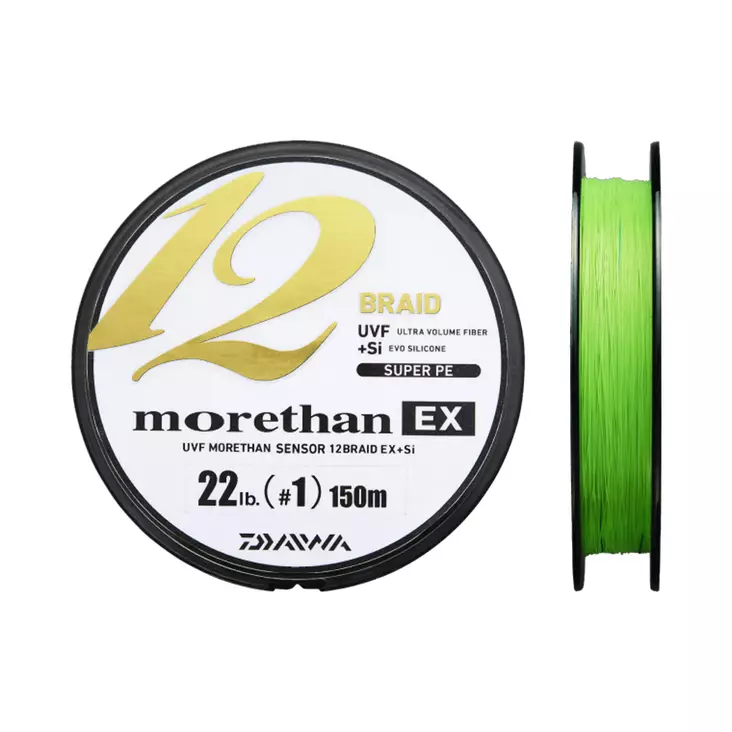 Daiwa Morethan 12 Lime Green 300m flätlina - Spunna linor - 4059845051025 - 1