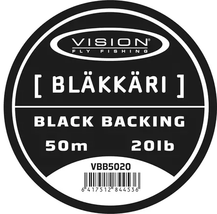 Vision BLÄKKÄRI 50m 20lb - svart backinglina - Fluglinor och tafsar - 6417512844536 - 1