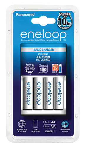 Panasonic Eneloop laddenhet, innehåller 4st AA batterier(1900 mAh) - Hundpejlar tillbehör - 5410853052296 - 1