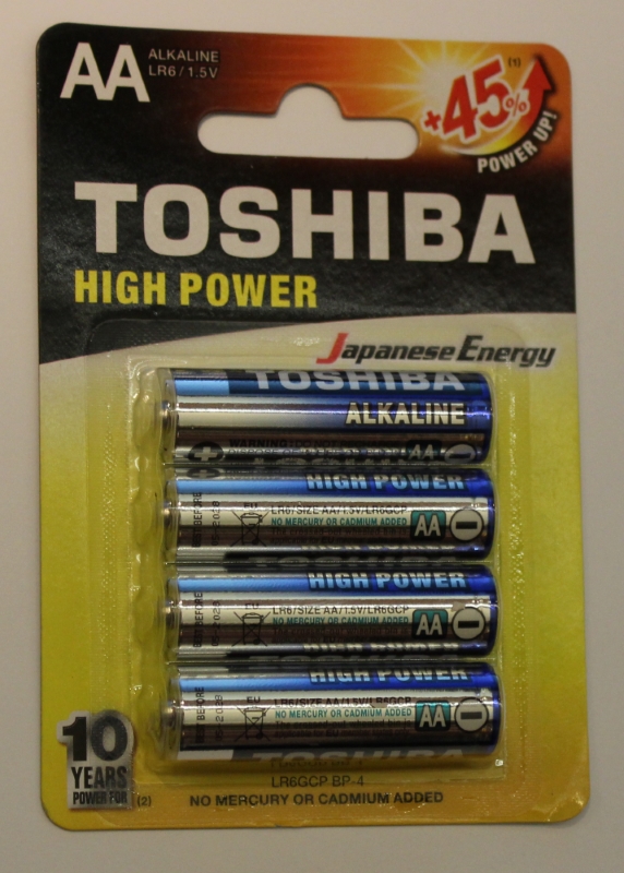 Toshiba High Power AA 1,5V 4st, Blister förpackning - Batterier och laddare - 4904530592546 - 3