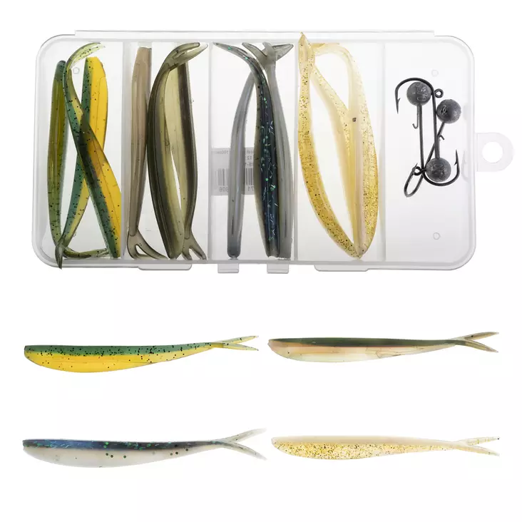 VEKA Vertikal jiggsats 100 mm - 3 huvuden 7g och 12 jiggar - Jiggar - 6420071101606 - 1