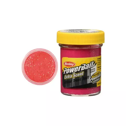 Berkley PowerBait Select Glitter Trout Bait Fluorescent Red 50g betespasta - Fiske agn - 028632022467 - 1