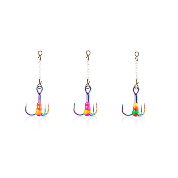 Viikari färgad 3-krok med kedja - Fiske krokar - 3950001292737 - 1