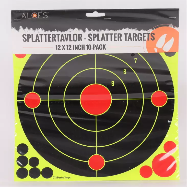 Alces Splattertavla självfästande 12" x 12" 10st - Skjutstöd och tavlor - 7340143710088 - 1