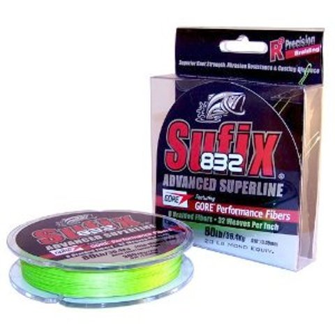 Sufix 832 Superline Lime Green 120m, flätlina - Spunna linor - 024777675438 - 1