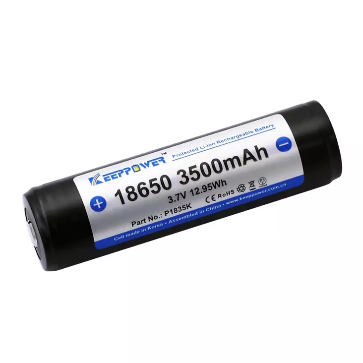 18650 KeepPower 3500 mAh 7A Li-Ion batteri med 3,7 V skyddskrets (button-top) - Batterier och laddare - 3950001295288 - 1