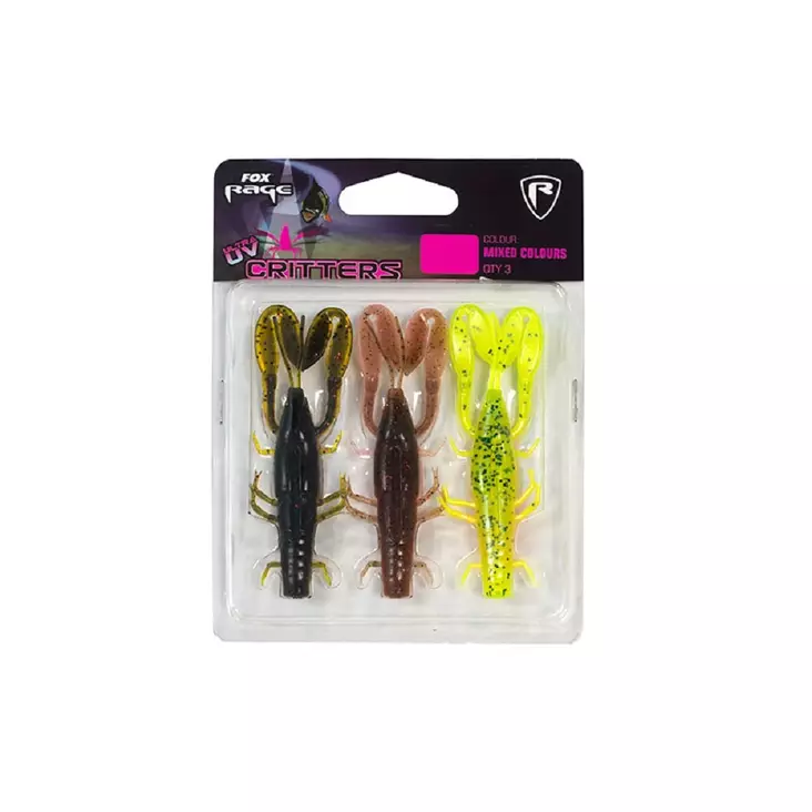 Fox Rage Critter UV 9cm / 3,5" 3st färg sortiment - krabbjiggar - Jiggar - 5056212116249 - 1
