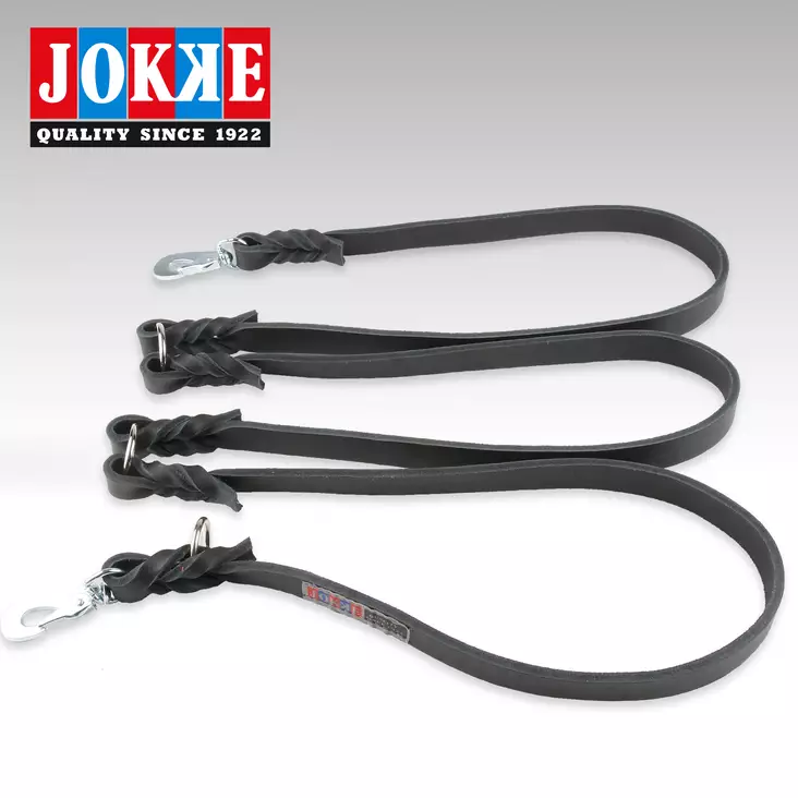 Jokke Viking 300cm svart läderkoppel - Hundkoppel - 6211000059 - 1