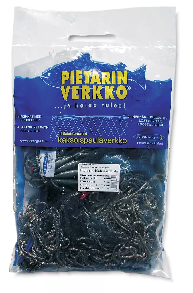 Pietarin Fisknät Dubbelteln 33 x 1,8 x 0,15 / 30m - Fiskarens arbetsredskap och tillbehör - 6418252333359 - 2